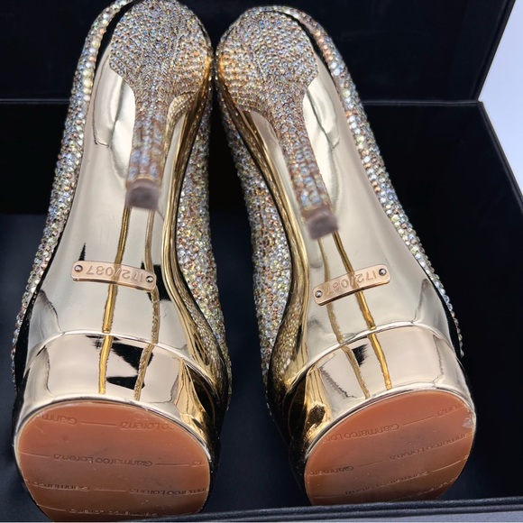 Gianmarco Lorenzi - Discoball Crystal Embellished Platform Pumps Size 8 Limited - Picture 11 of 15